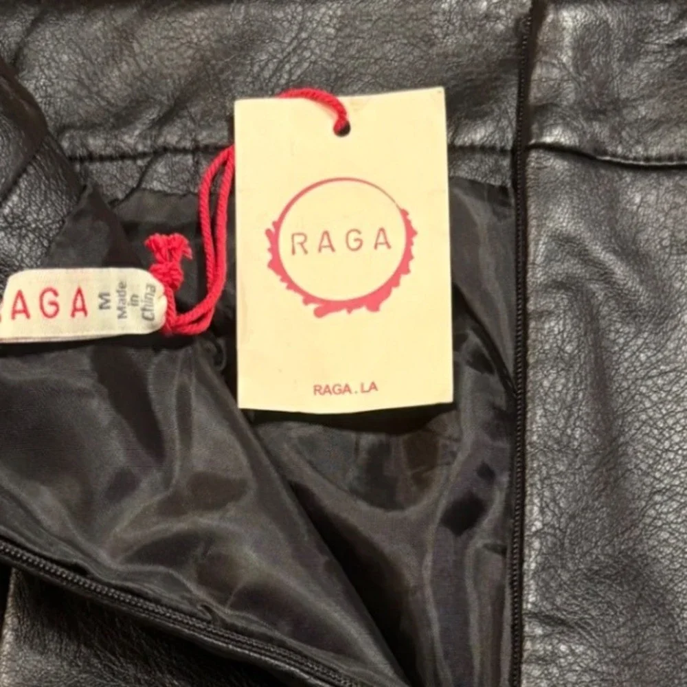 RAGA Faux Leather Mini Skirt Pockets Black Party Club‎ Sexy Medium NWT